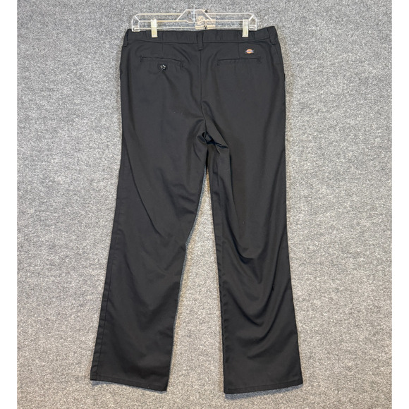 Dickies Pants Womens 12 Black Chino Flat Front Straight Work Uniform Minimalist - Picture 2 of 10